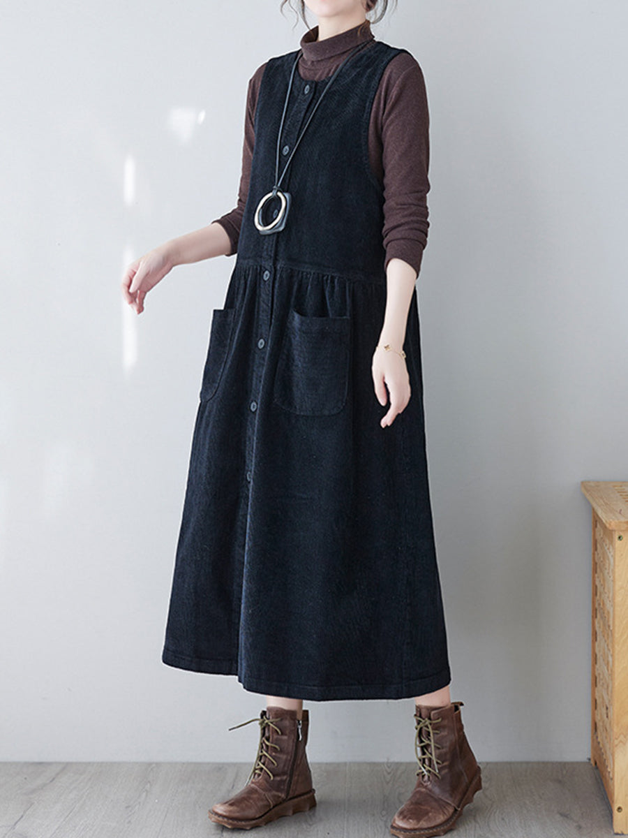 Onbely salopette jupe bretelle velours cotelé avec poches femme vintage