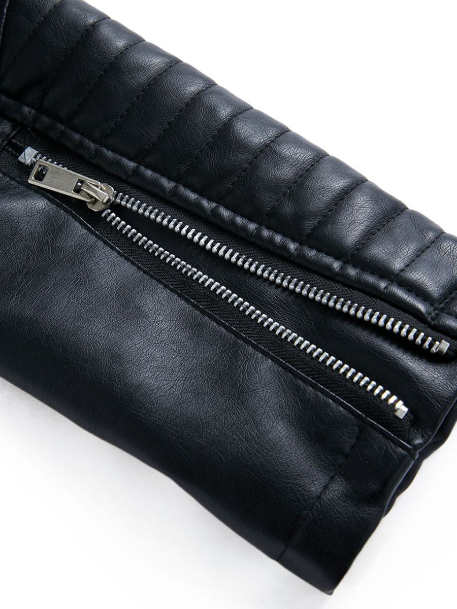 Onbely Perfecto femme en cuir PU avec fermeture éclair et col revers