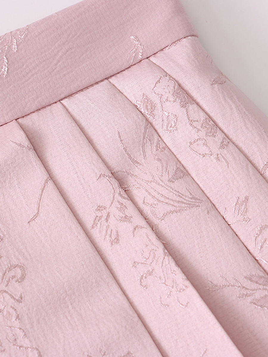 Onbely Hanfu Chinois Élégant en Jacquard avec Coupe Trapèze