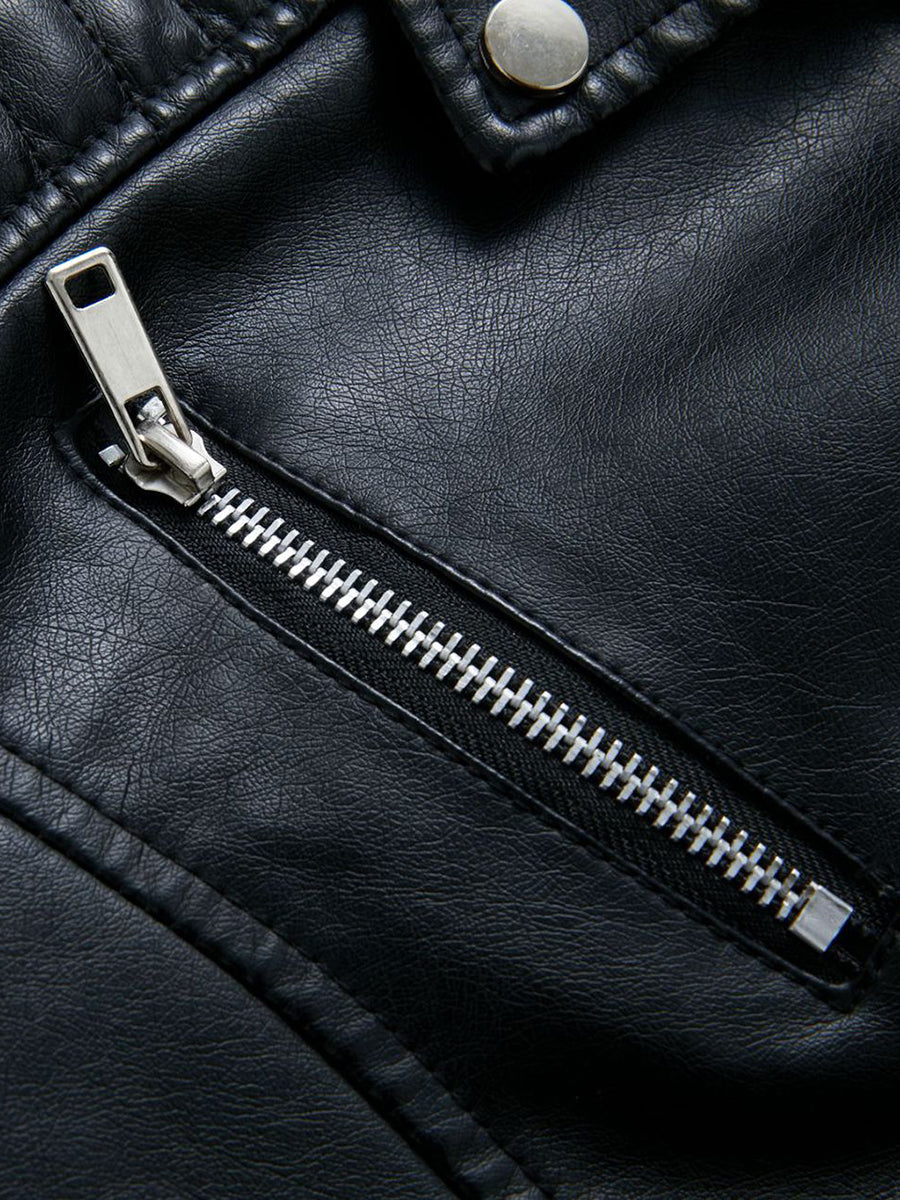 Onbely Perfecto femme en cuir PU avec fermeture éclair et col revers