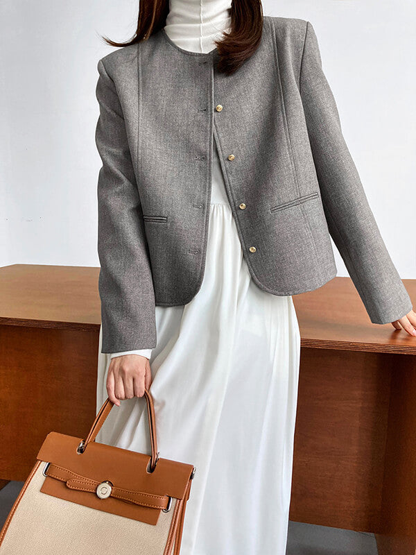 Onbely blazer boutonnage avec poches manches longues femme mode - onbely