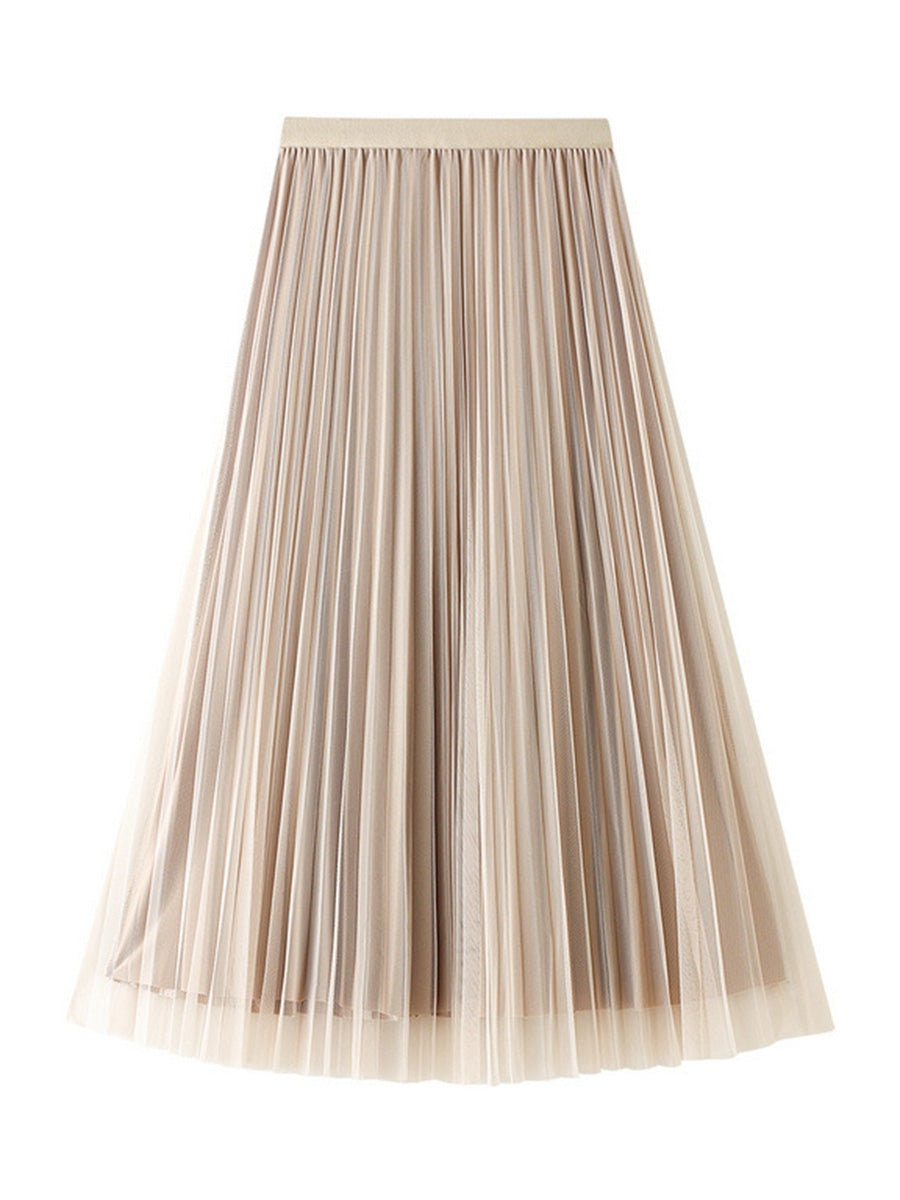 Onbely jupe longue plissé velours tulle femme élégant