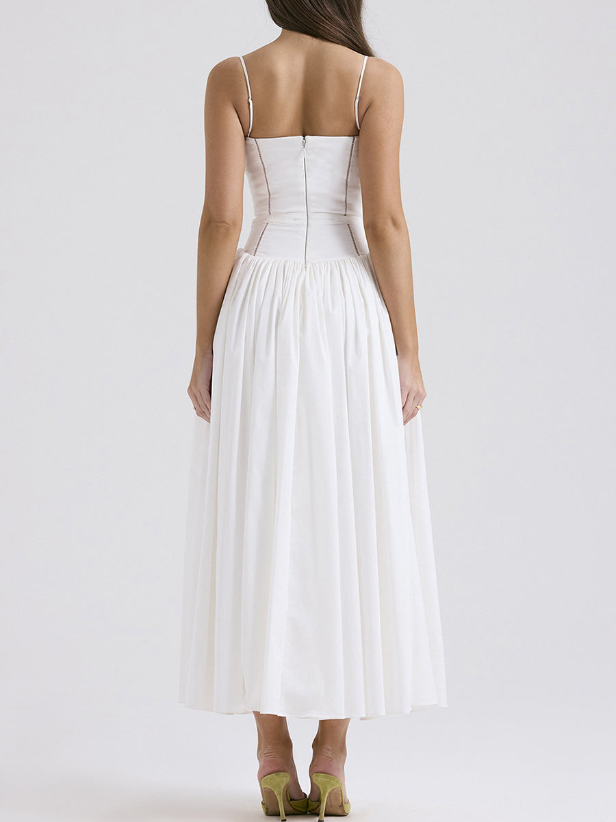 Onbely robe de soirée longue à fines brides bal de promo blanche