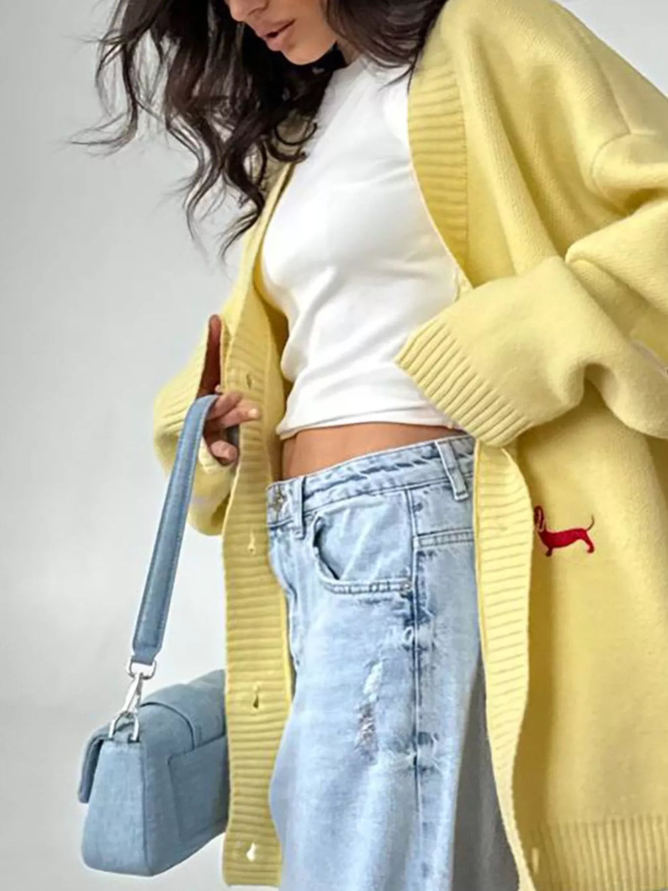 Pull de Noël brodé à boutons