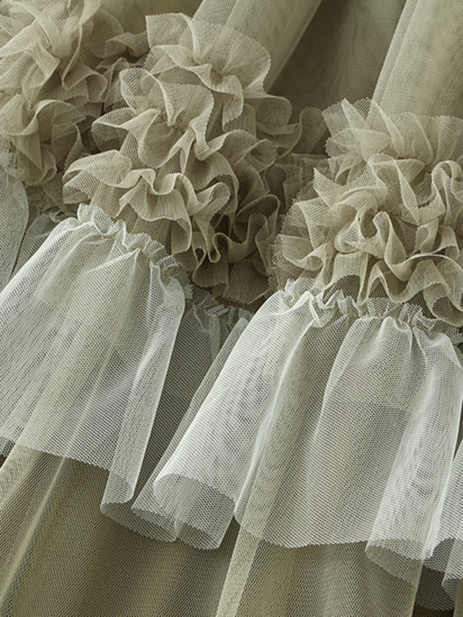 Onbely jupe à volants superposés longue tulle femme