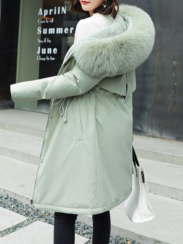 Onbely parka longue doublé polaire avec poches à capuche femme hiver