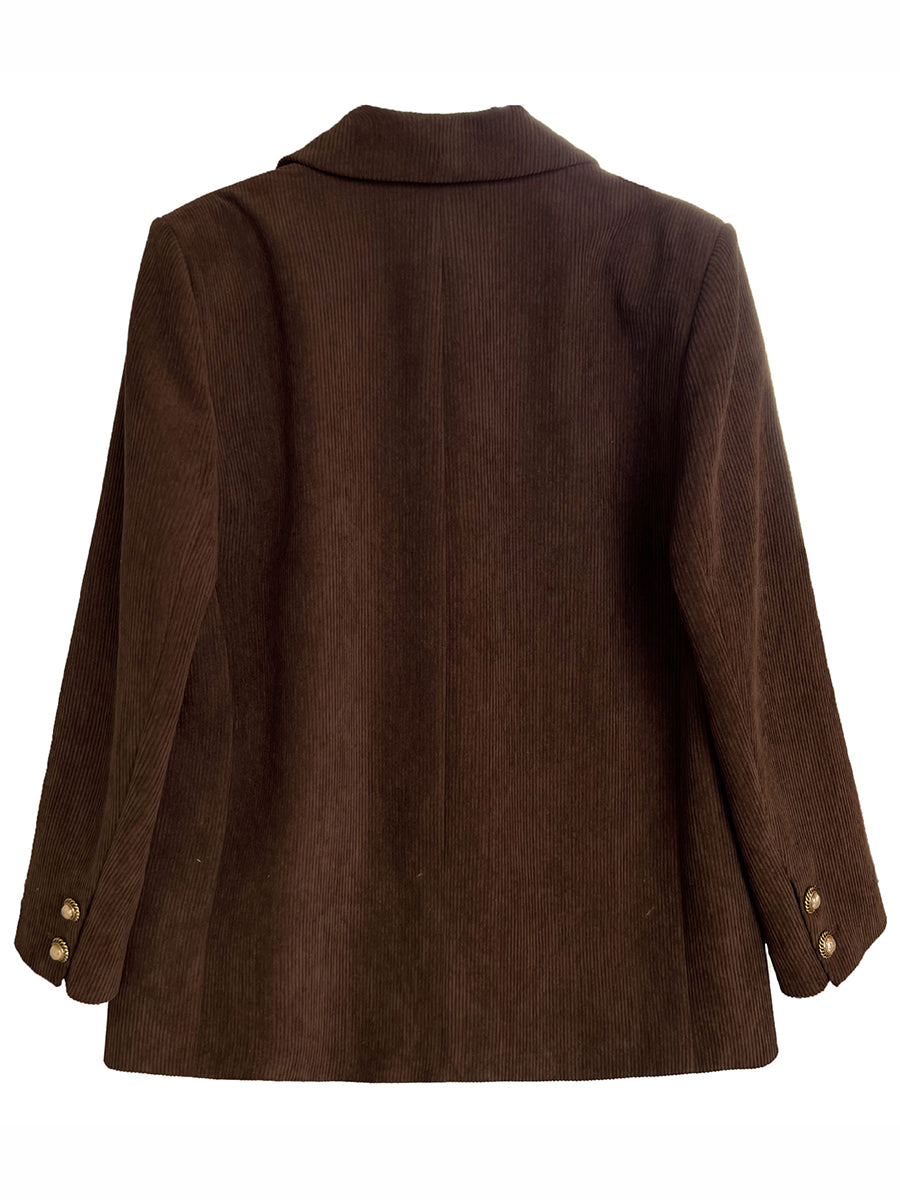 Onbely Blazer en velours côtelé femme style vintage avec poches et boutonnage
