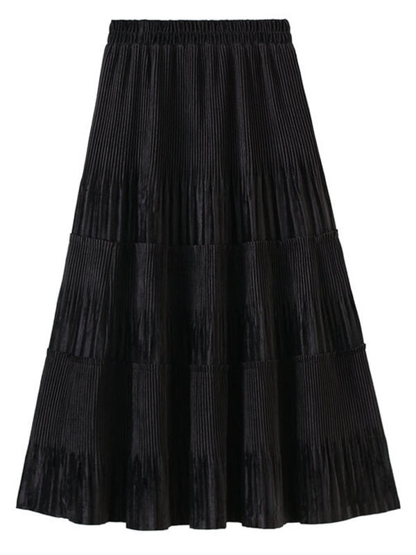 Onbely jupe longue velours taille élastique femme mode - onbely