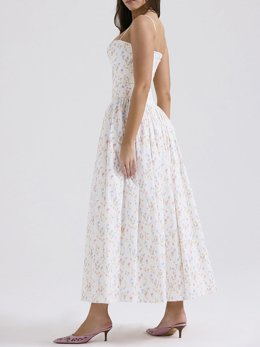 Onbely robe de soirée longue à fines brides imprimé à fleurie bal de promo
