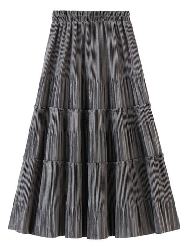 Onbely jupe longue velours taille élastique femme mode - onbely