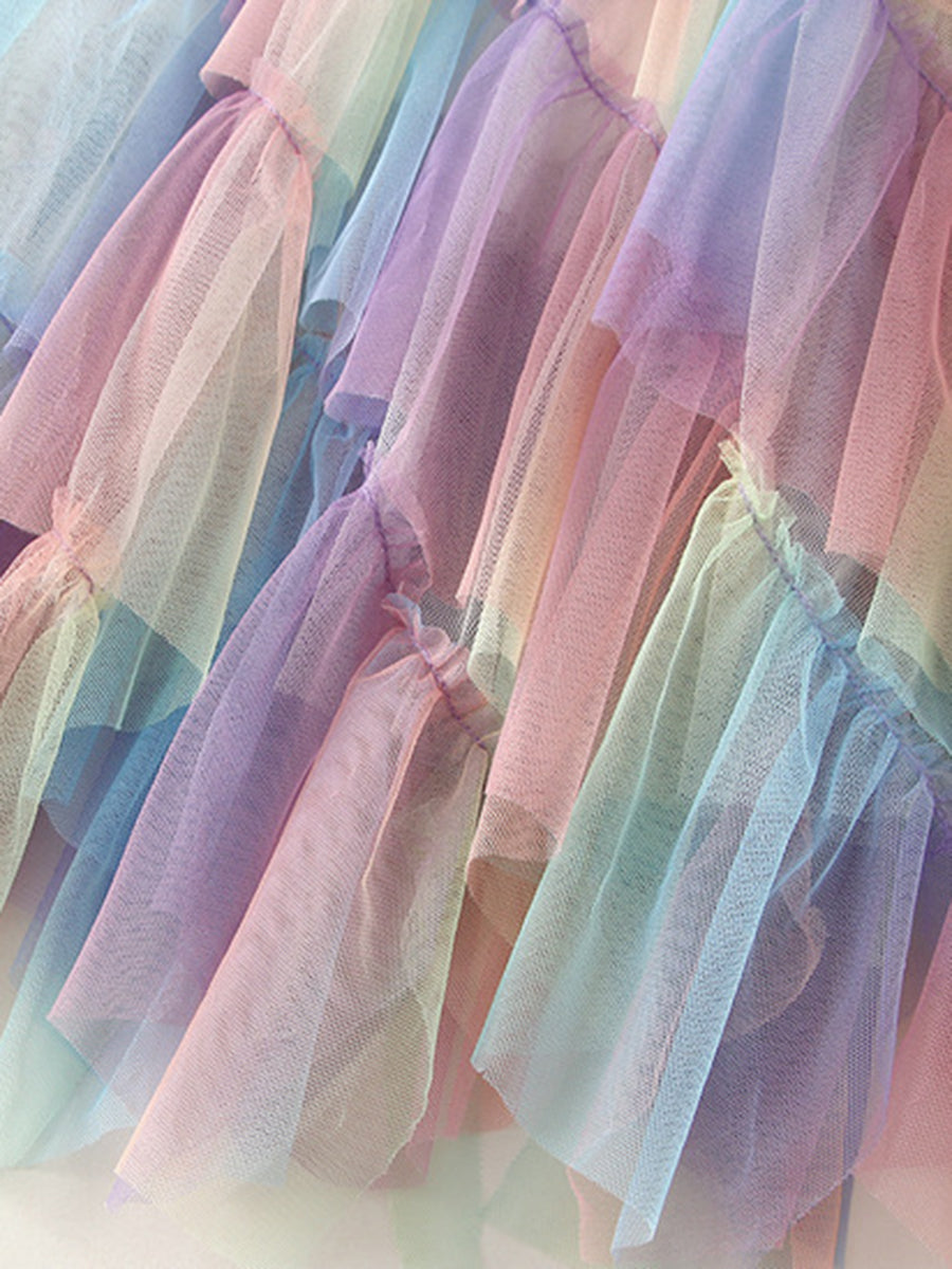 Onbely Jupe longue irrégulière en tulle pour femme mode printemps-été-automne
