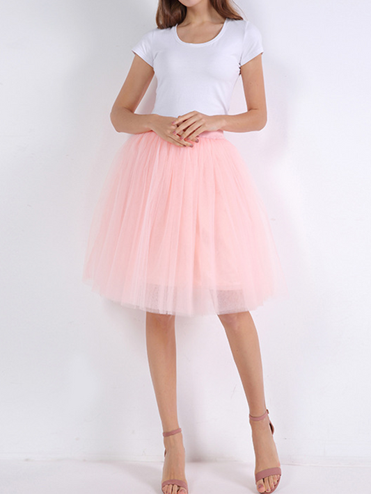 Onbely Jupe Tutu Mi-Longue en Tulle Élégante pour Femme
