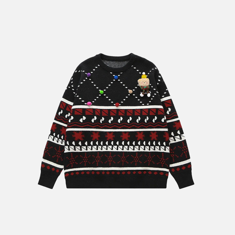 Pull de Noël tricoté à motif de neige