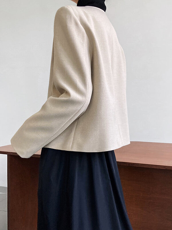 Onbely blazer boutonnage avec poches manches longues femme mode - onbely