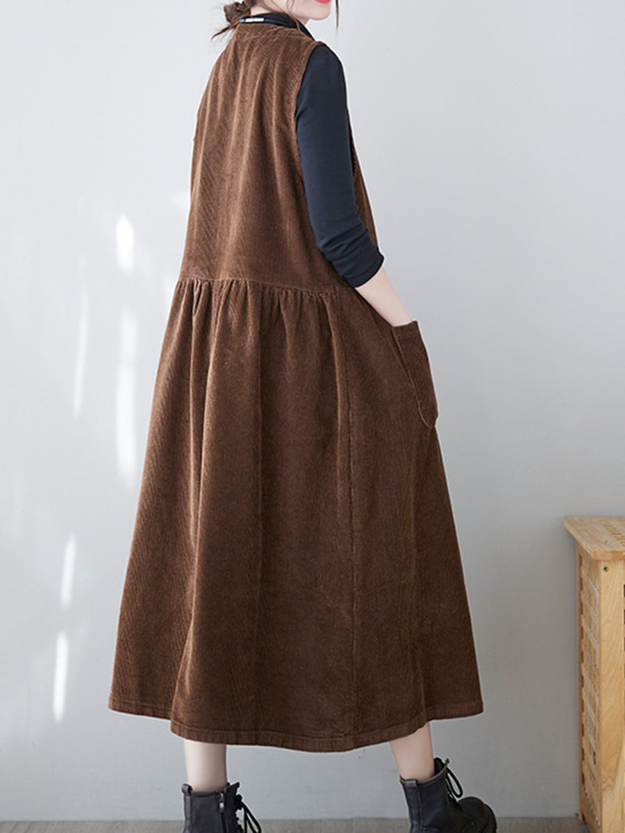 Onbely salopette jupe bretelle velours cotelé avec poches femme vintage