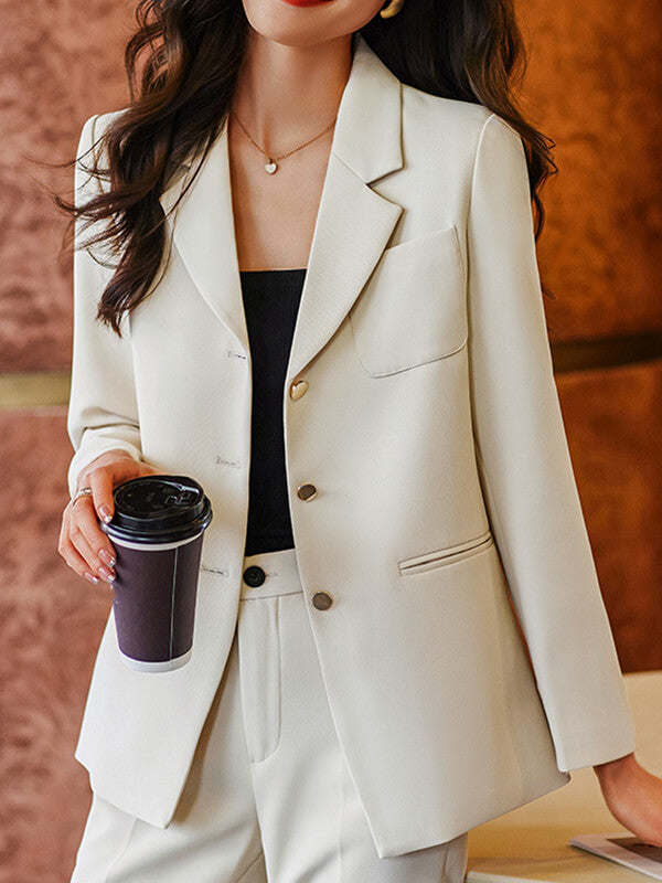 Onbely combinaison 2 pièces blazer boutonnage avec poches femme style tailleur - onbely