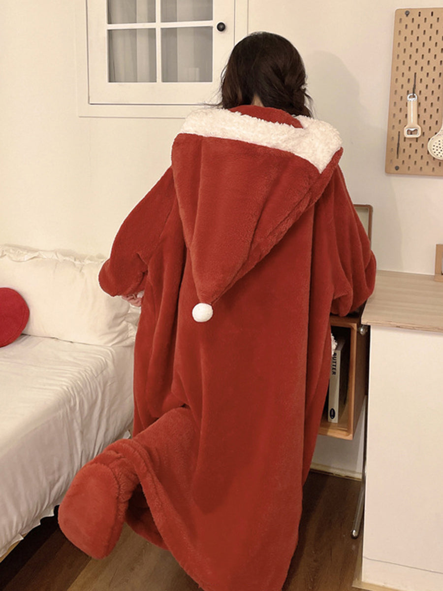Onbely pyjama père noël avec poches à capuche oversized hiver