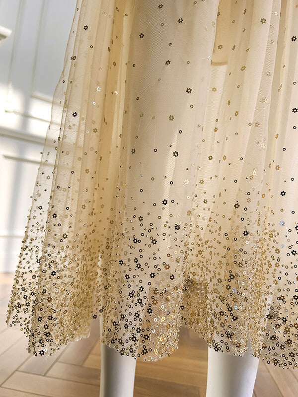 Onbely robe longue de soirée brillante paillette strass licou - onbely