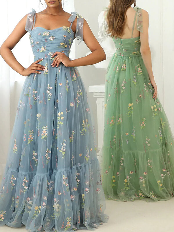 Onbely robe longue bal de promo tulle brodée - onbely