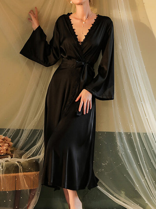 Onbely pyjama satin avec ceinture - onbely