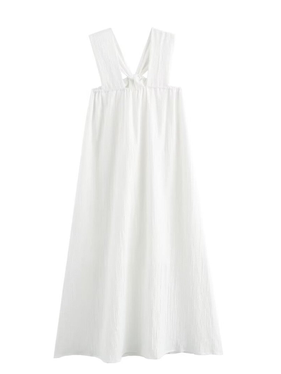 Onbely robe longue licou lâche décontracté vacances blanc