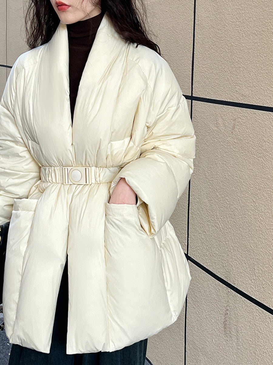 Onbely manteau doudoune avec ceinture poches femme mode