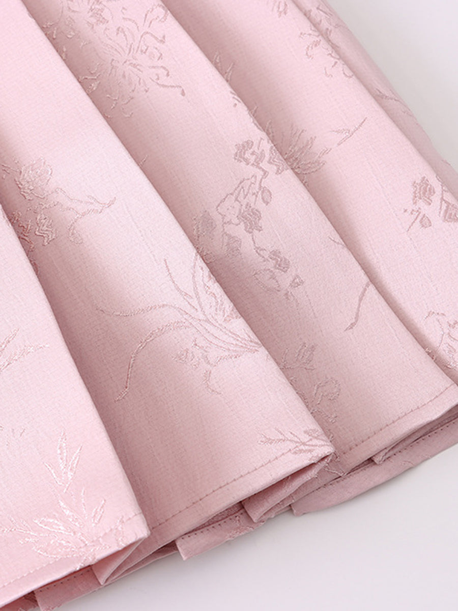 Onbely Hanfu Chinois Élégant en Jacquard avec Coupe Trapèze
