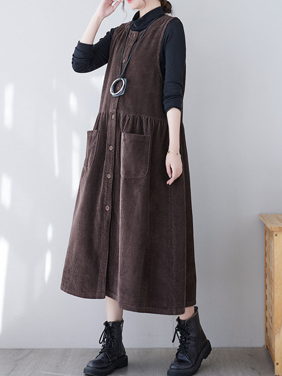 Onbely salopette jupe bretelle velours cotelé avec poches femme vintage