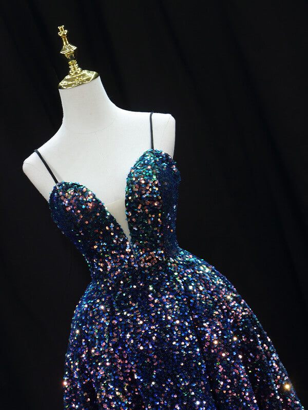 Onbely mi-longue robe brillante paillette à fines brides - onbely