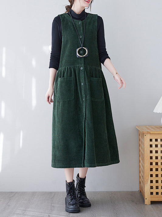 Onbely salopette jupe bretelle velours cotelé avec poches femme vintage