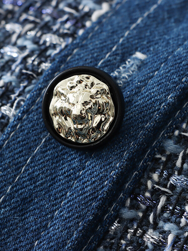 Onbely mini robe en tweed jean mode - onbely