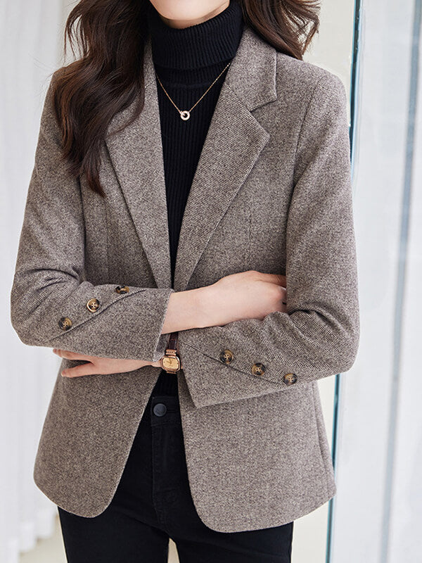 Onbely blazer avec poches boutons col revers femme mode style tailleur - onbely