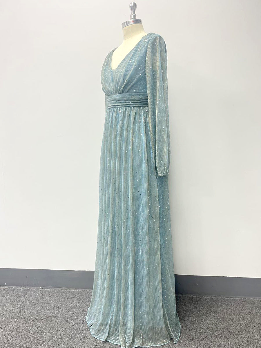 Onbely Robe de soirée maxi longue élégante avec paillettes brillantes pour un mariage femme cérémonie