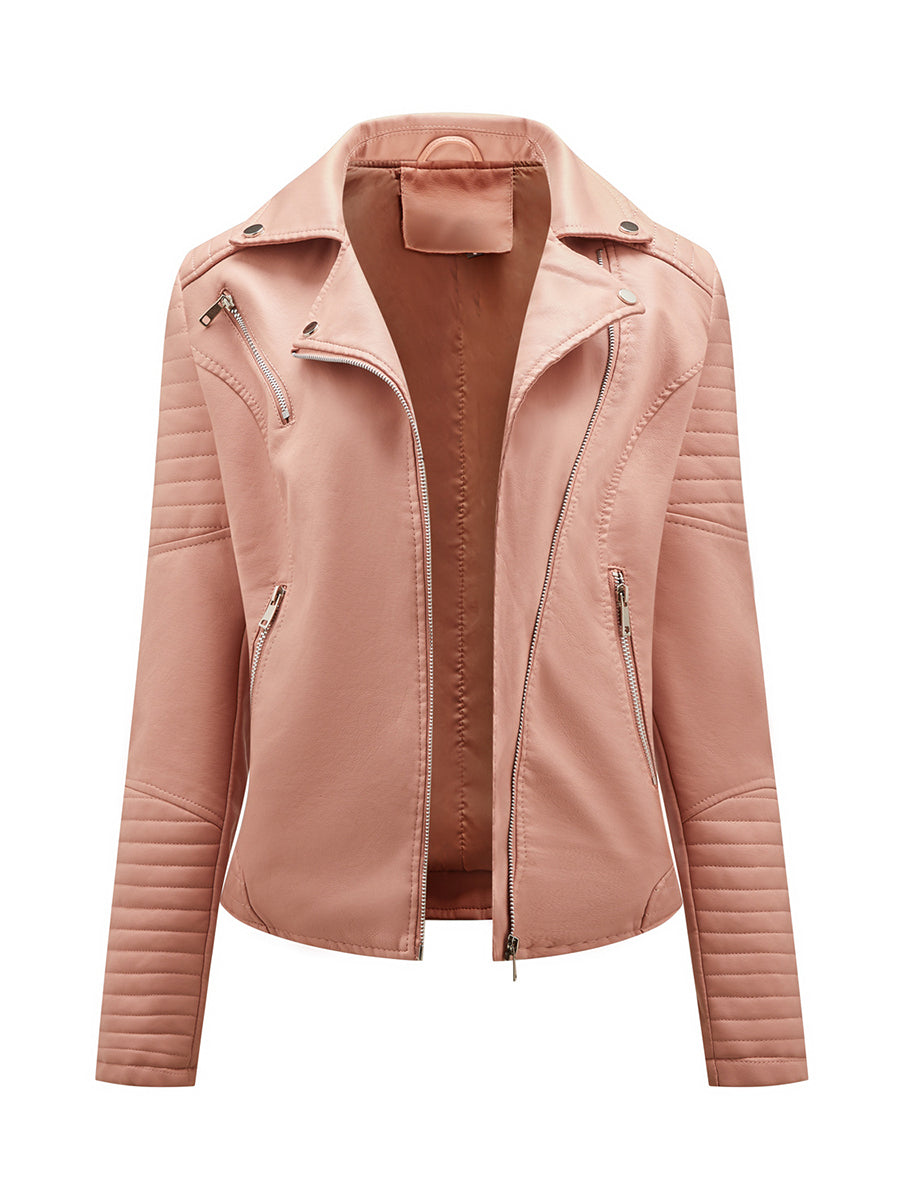 Onbely Perfecto femme en cuir PU avec fermeture éclair et col revers