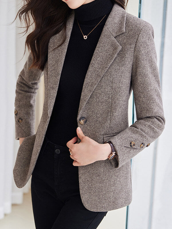 Onbely blazer avec poches boutons col revers femme mode style tailleur - onbely