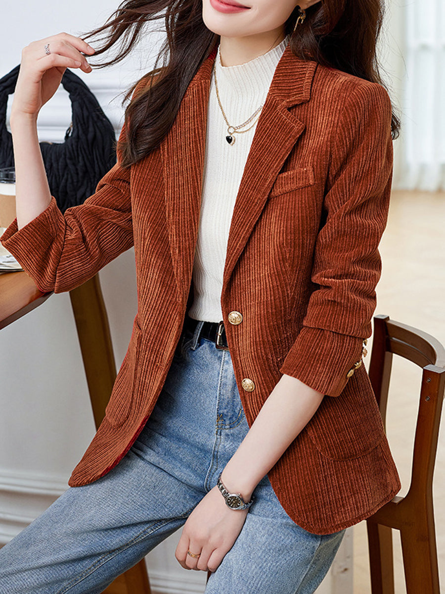 Onbely blazer en velours cotelé avec poches boutonnage femme style tailleur