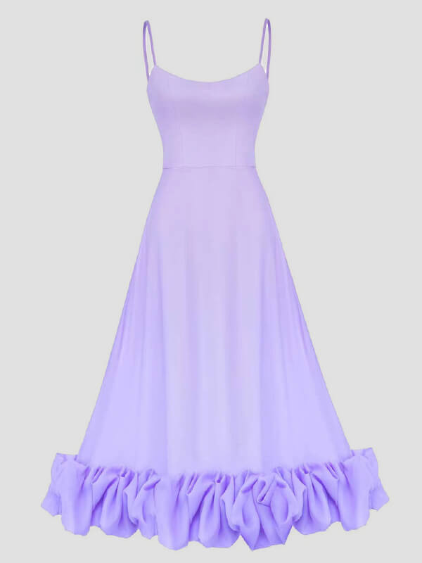 Onbely robe longue bustier à fines brides avec volants, élégante et douce pour cocktail et bal de promo