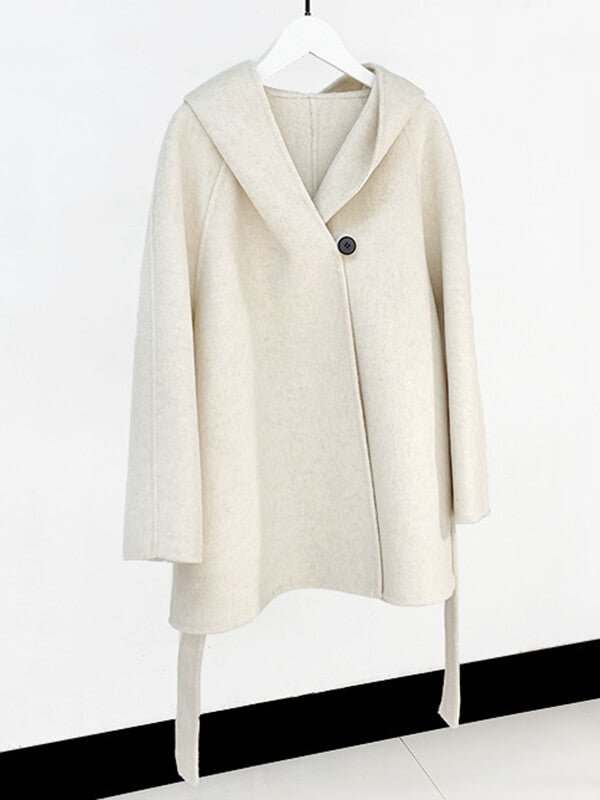 Onbely manteau en laine à capuche femme - onbely