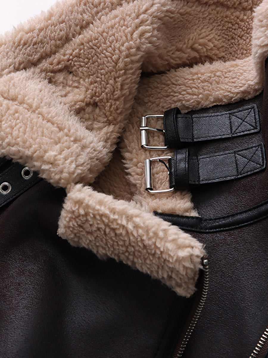 Onbely manteau aviateur avec poches pour femme mode hiver