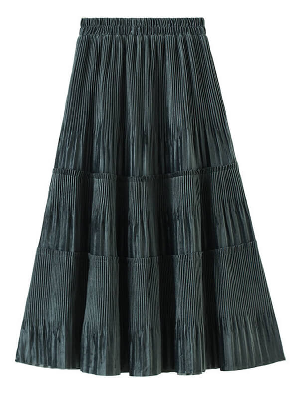 Onbely jupe longue velours taille élastique femme mode - onbely