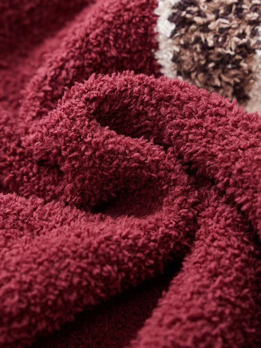 Onbely ensemble de pyjama polaire nounours ours carreaux femme noël