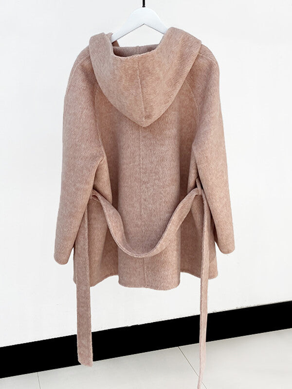 Onbely manteau en laine à capuche femme - onbely