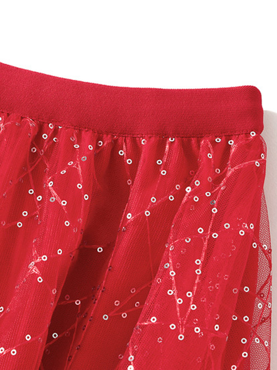 Onbely jupe longue tulle brillante paillette femme mode