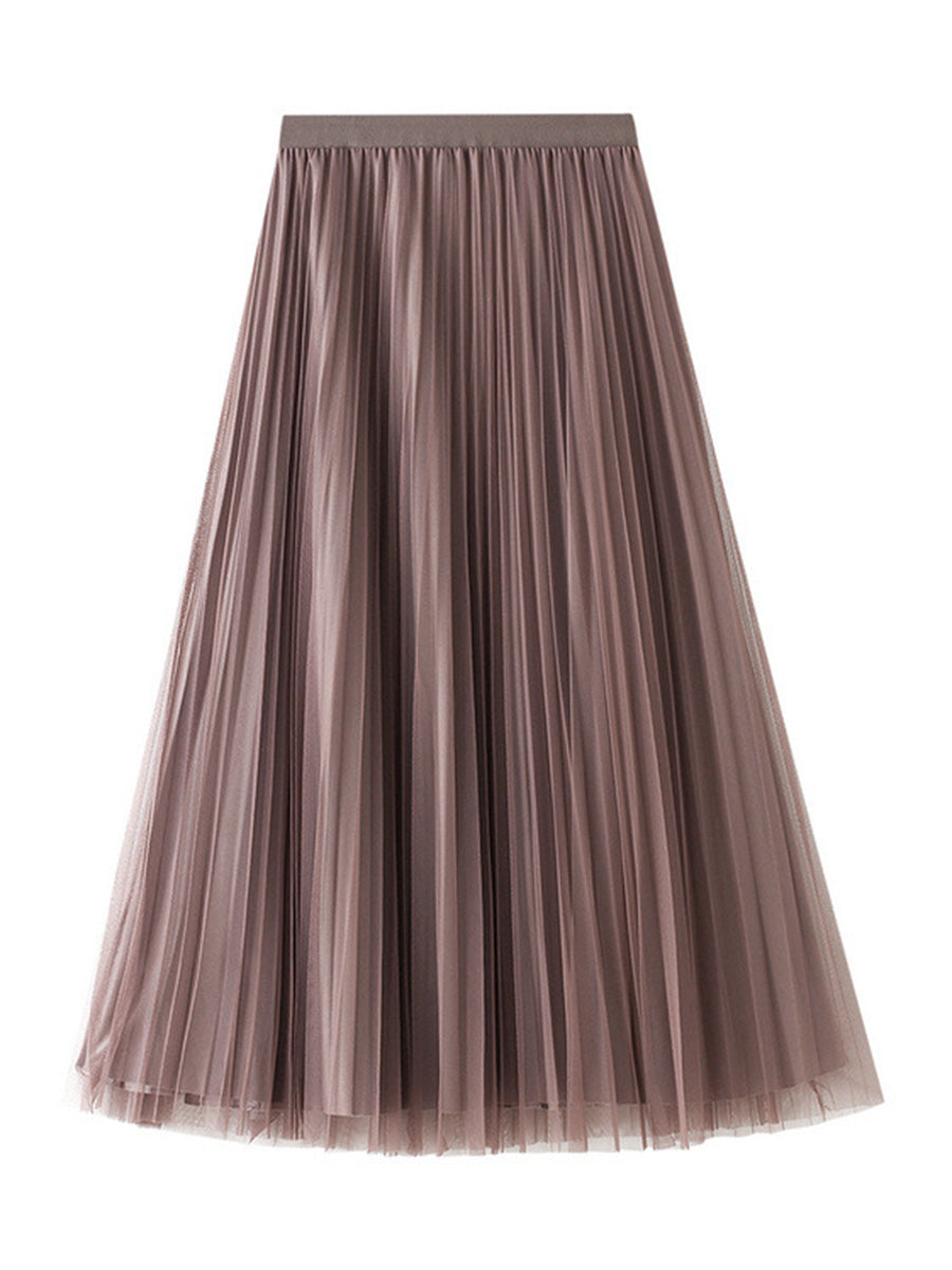 Onbely jupe longue plissé velours tulle femme élégant