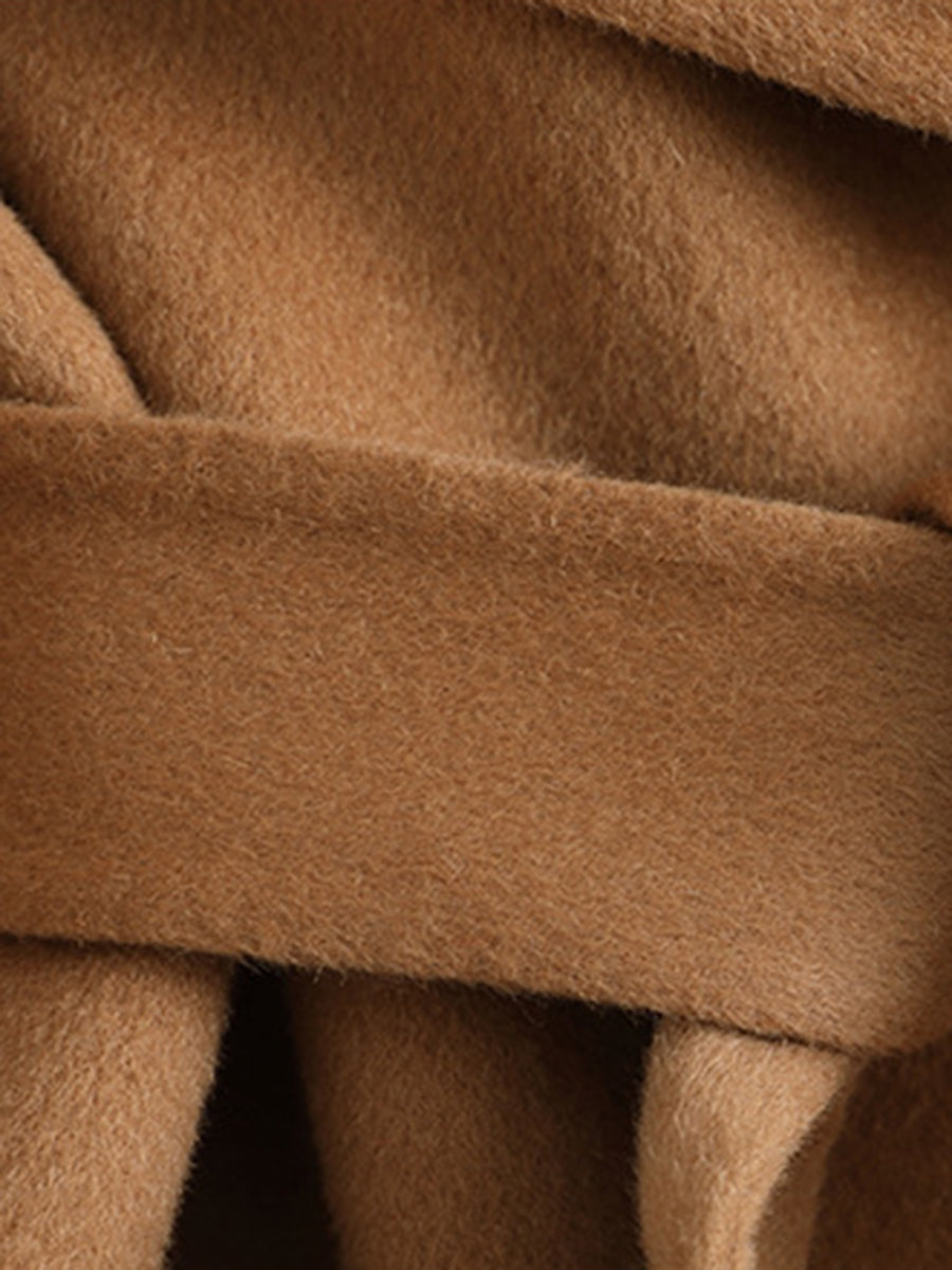 Onbely manteau en laine avec ceinture col revers femme élégant noël