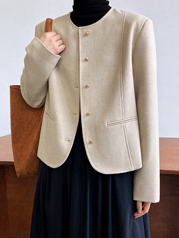 Onbely blazer boutonnage avec poches manches longues femme mode - onbely