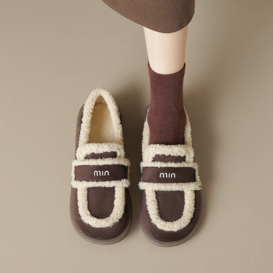 Chaussures mocassins orthopédiques pour femmes | Mocassins d’intérieur en suède vegan chaud à enfiler