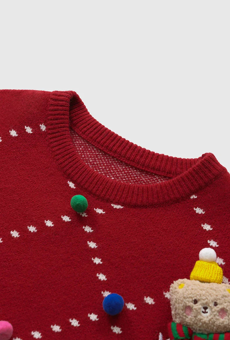 Pull de Noël tricoté à motif de neige