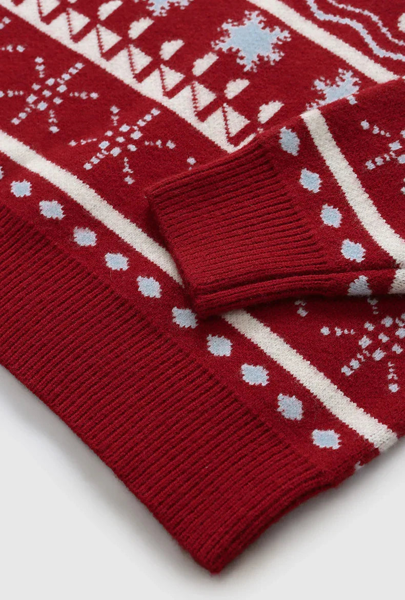 Pull de Noël tricoté à motif de neige