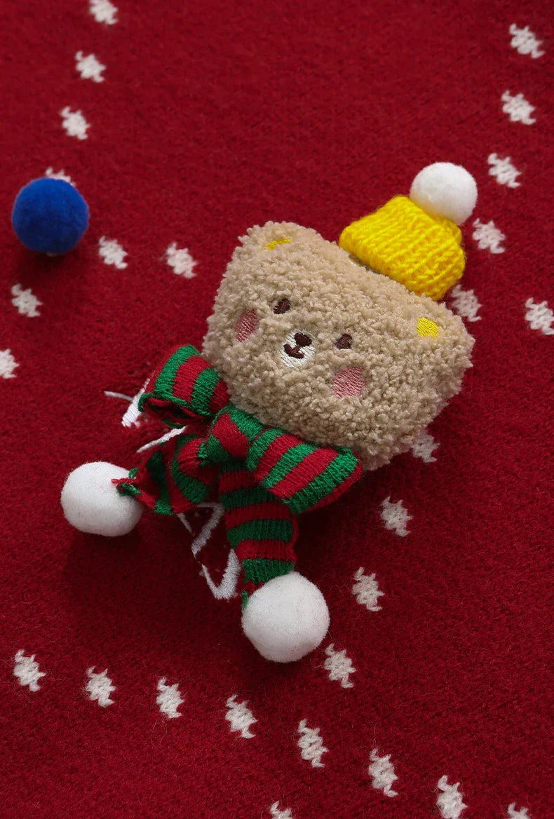 Pull de Noël tricoté à motif de neige
